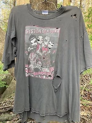 Vintage 2002 System Of A Down Concert Tour T-Shirt XXL Horrible Condition Y2K • $79.99