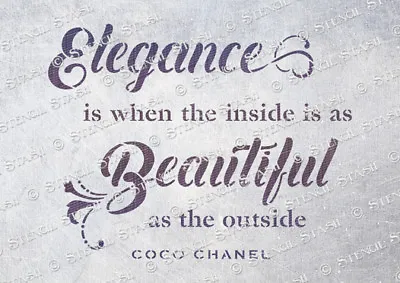 Chanel Quote No2 STENCIL 2 Sizes CQ2 Vintage Sign Furniture SUPERIOR 250 MYLAR • £8