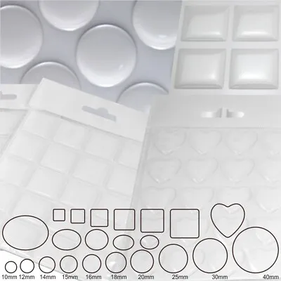 Clear Epoxy Resin Dome 3D Gel Stickers Silicone Round Circle Square Oval Heart • £1.49