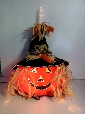 Vintage Fiber Optic Pumpkin Jack O Lantern  Witch Halloween Fall Décor Works • $26.06