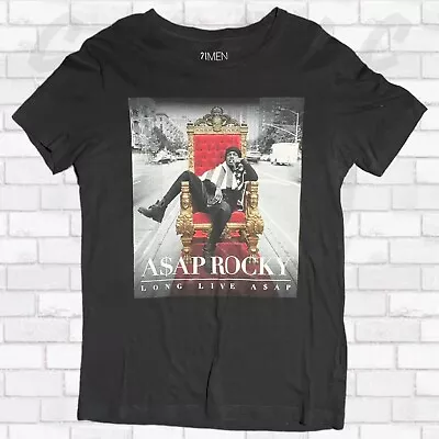 A$AP Rocky American Rapper Music Merch Men’s T-shirt S Vintage Graphic Print Y2K • £18.76