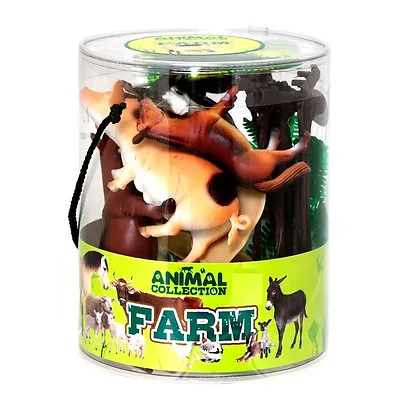 Childrens Toy Farm Animals Set Cows Horses Etc Animal Set • £7.89