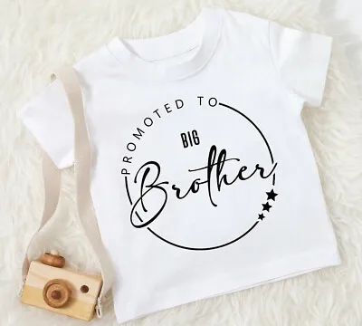 £8.80 • Buy Promoted To Big Brother T-shirt, Baby Bodysuit,  Pregnancy Reveal Modern Design