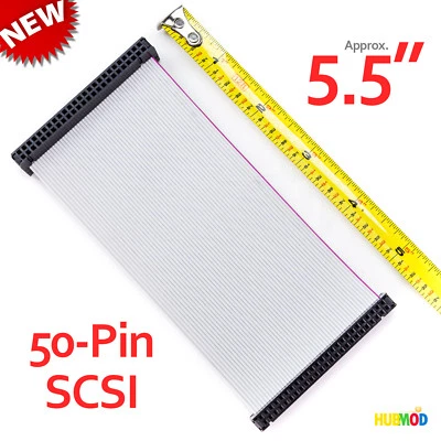 $7.49 • Buy NEW 5.5  50-Pin Short SCSI Internal Ribbon Flat Cable F/F 2-Connector 1-Device