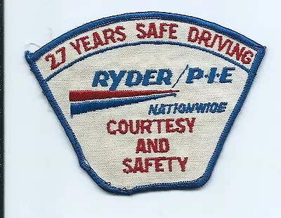 Ryder / P I E Nationwide 27 Yrs Safe Driving Truck Driver Patch 3X4X1-3/4 #1222 • $27.99
