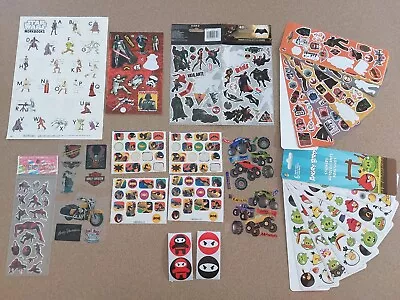 $12.99 • Buy Stickers Lot Star Wars Batman Superman Monster Truck Harley Davidson Angry Birds