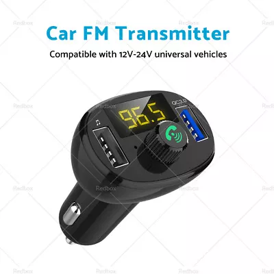 Wireless FM Transmitter Bluetooth-5.0 Radio Car Kit Dual USB Charger MP3 Player • $9.90