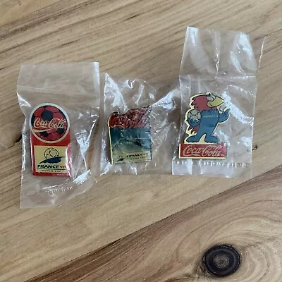 Vintage 1998 France Football World Cup Coca Cola Coke Pins • $22