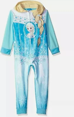 Disney Frozen Elsa Hooded 1 Piece Pajamas Size 2T & 4T B1 • $15.99