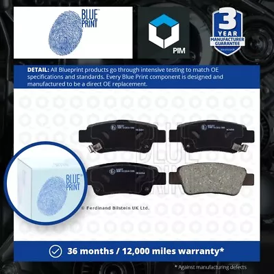 Brake Pads Set Rear ADH24276 Blue Print 43022SWWG00 43022SWWG01 43022SWWG02 New • £21.41