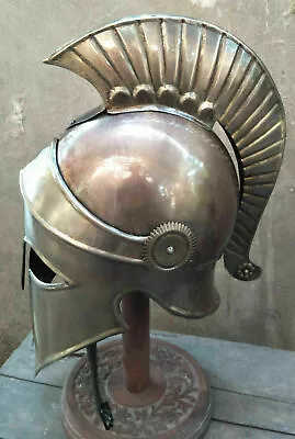 Medieval Greek Corinthian Helmet Knight Spartan Brass Antique Finish Helmet • $79.56