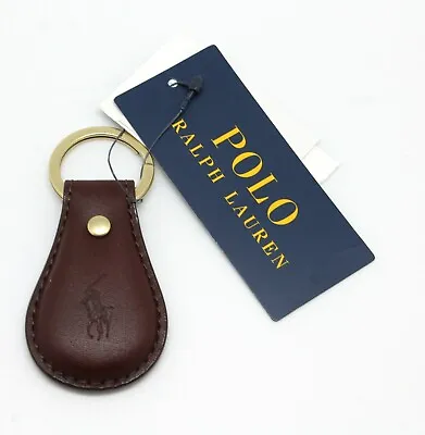 Polo Ralph Lauren Leather Key Fob Keychain Key Ring Embossed With Polo Emblem • $31.95