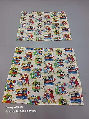 Vintage Disney Mickey Minnie Mouse Donald Duck Goofy Curtains  2 Panles  • $30