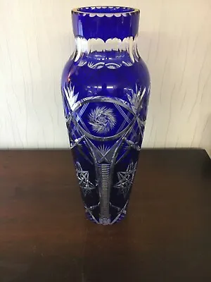 Vase IN Crystal Lined Blue No Baccarat (Height: 46 CM) • $1079.46