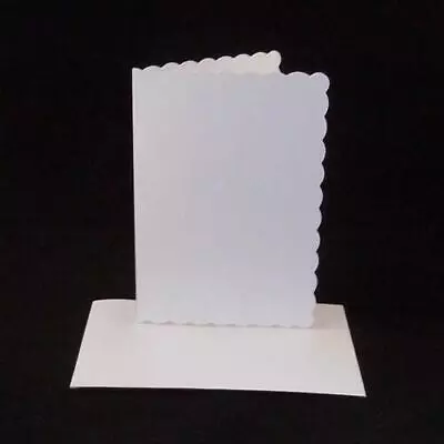 10 Pack X 5  X 7  Scalloped White Make Your Own Christmas Cards & Envelopes • £3.99