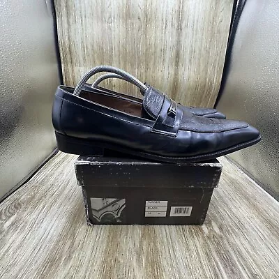 Mezlan Turner Ostrich Skin Loafers Men's Size 15 M Black Leather Shoes With Box • $149