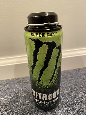 EMPTY Open Monster Nitrous Super Dry Energy Drink Can Rare 12 Oz 2009 Discontinu • $29.95