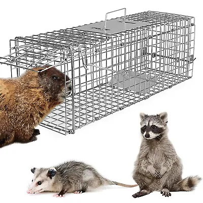 Humane Live Animal Trap Catch & Release Steel Cage For Rat Rabbits Cats Squirrel • $22.41