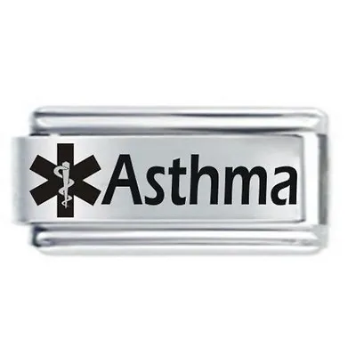 DAISY CHARM  MEDICAL ALERT - ASTHMA For Use With 9mm Italian Modular Bracelet • £5.81