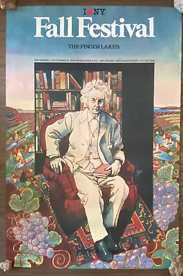 Milton Glaser Poster Mark Twain I Love NY Fall Festival Vintage  • $139