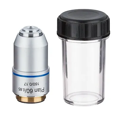 AmScope PA60X 60X Plan Achromatic Microscope Objective Lens + Container • $230.99