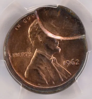 $162 • Buy 1962 1c Lincoln Cent Broadstruck & 15% Brockage PCGS MS64 RB