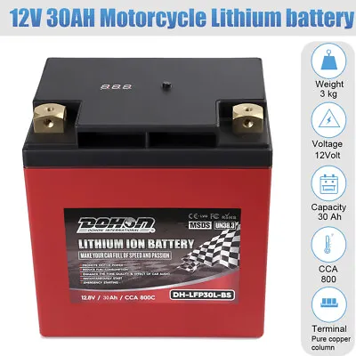 30L-BS 30Ah 800CCA Lithium-Iron Battery For 2006 Harley-Davidson Electra Glide • $230.35