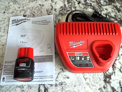 NEW GENUINE Milwaukee 48-59-2401 M12 12V 1.5 Ah Lithium Ion Battery And Charger • $29.95