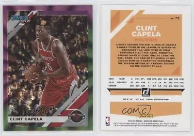 2019-20 Panini Donruss Holo Purple And Green Laser /10 Clint Capela #73 • $12.04