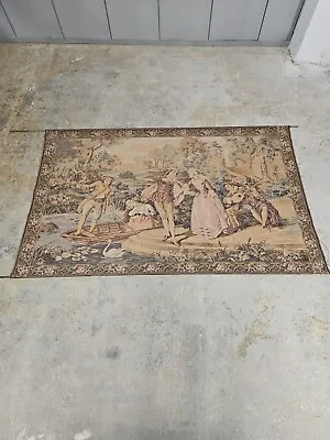 Vintage Tapestry French Tapestry Wall Hanging 72x47 • $59.99