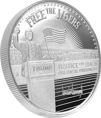 Trump 1 Oz .999 Silver Round Coin FREE THE J6ERS J/6ERS • $65.45