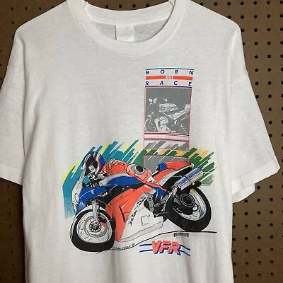 Vintage Honda VFR Motorcycle Racing T-shirt Large Toledo Ohio Circlebell 80s • $34.80