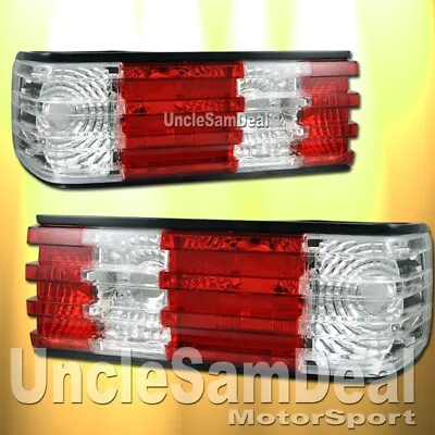 For Mercedes Benz S-class W126 Sean Coupe Euro Clear Red Lens Tail Lights Pair • $153.99