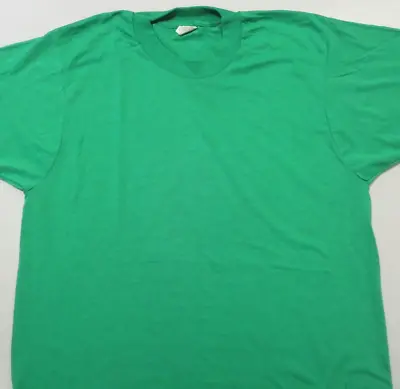NOS Vintage 80s BLANK GREEN SCREEN STARS PAPER THIN T-Shirt SMALL Single Stitch • $19.99