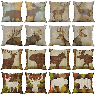 Woodland Words Decorative Pillow Cushion Cover With Moose Deer Throw Pillow Case • $3.66
