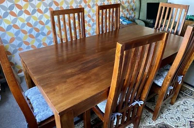 £250 • Buy Mango Wood Dining Table And 6 Chairs 