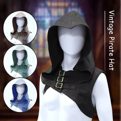£25.96 • Buy Medieval Role Play Buckle Shoulder Armor Cape Leather Headdress Renaissance