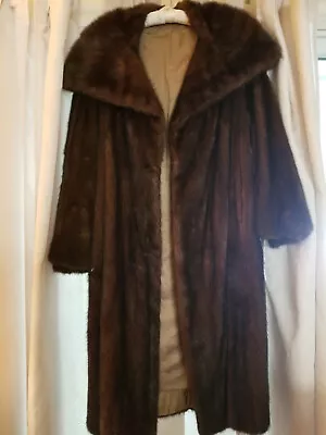 Genuine Vintage Mahogany Mink Fur Pelts (Stroller Coat Satin Lining) FOR PELTS • $140