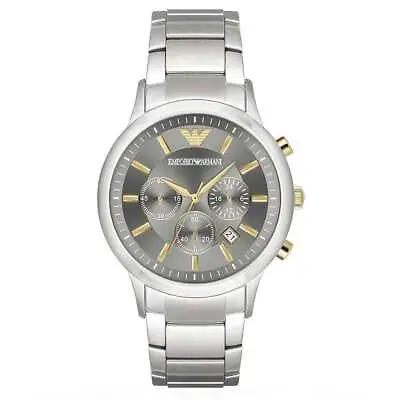 NEW Genuine EMPORIO ARMANI Renato Chronograph 43mm Grey Dial Men's Watch AR11047 • $239.99