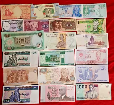 🔥 Mixed Lot 20 Different World Paper Money Banknotes  Foreign  Unc Free Shippin • $14.24