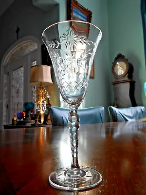 Seneca Wine Glass Cut Crystal 190 Floral Daisy Honeycomb Cut Stem 190 • $30