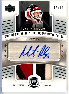 2005-06 The Cup Emblems Of Endorsement #EEMB Martin Brodeur DUAL PATCH AUTO /15 • $1260.10