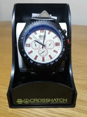 £12.99 • Buy Mens Watch Crosshatch Black & Red Stylish Look White Face