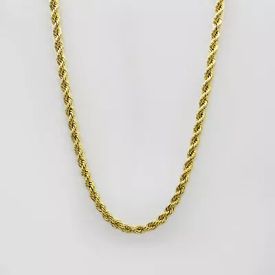 10k Solid Gold Rope Classic Chain Link Bracelet Necklace For Men Women (Hollow) • $74