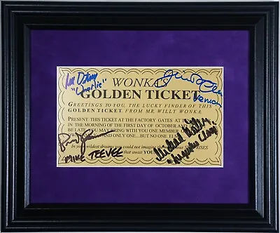 Willy Wonka Golden Ticket Framed Autographed (signed) By Four Plus Extras! • $284.95