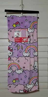 Hello Kitty Stormy Rainbow Plush Throw 50x70 Blanket Viral Burlington • $39