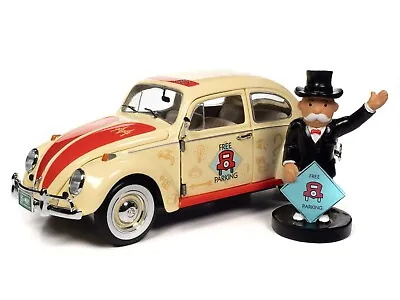 Auto World 1963 VW Beetle & (Mr) Monopoly Free Parking 1:18 Scale Diecast Car141 • $104.95
