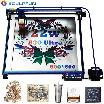 SCULPFUN S30 Ultra 114W Effect Laser Engraver W/ Air Assist Kit BT & USB W3C6 • $689.39