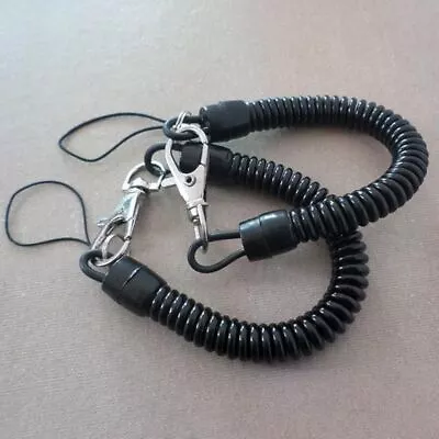 Spiral Bungee Coil Cord Keychain Split Key Ring Elastic Rope Anti-lost Hot • £2.63