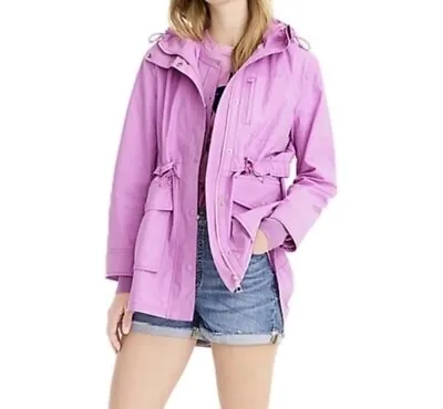 J.Crew Perfect Lightweight Hooded Jacket /Rain Coat In Sundrenched Peony - Small • $48